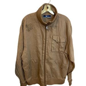 KONVICT Tan Full Zip LinenJacket XL